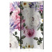 Room Divider Screen Sentimental Garden (3-piece) - colorful flowers on a white background 134323