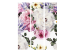 Room Divider Screen Sentimental Garden (3-piece) - colorful flowers on a white background 134323 additionalThumb 3