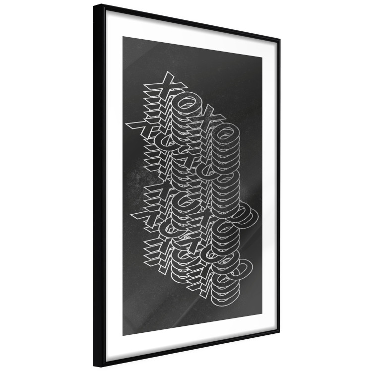 Poster Geometric Greetings - abstract white text on a black background 135023 additionalImage 6