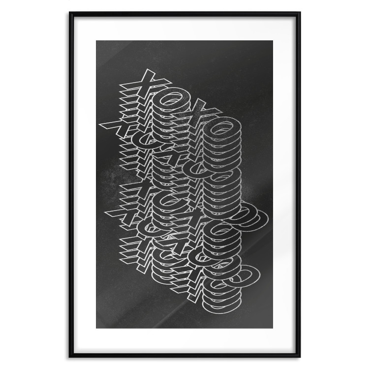 Poster Geometric Greetings - abstract white text on a black background 135023 additionalImage 17