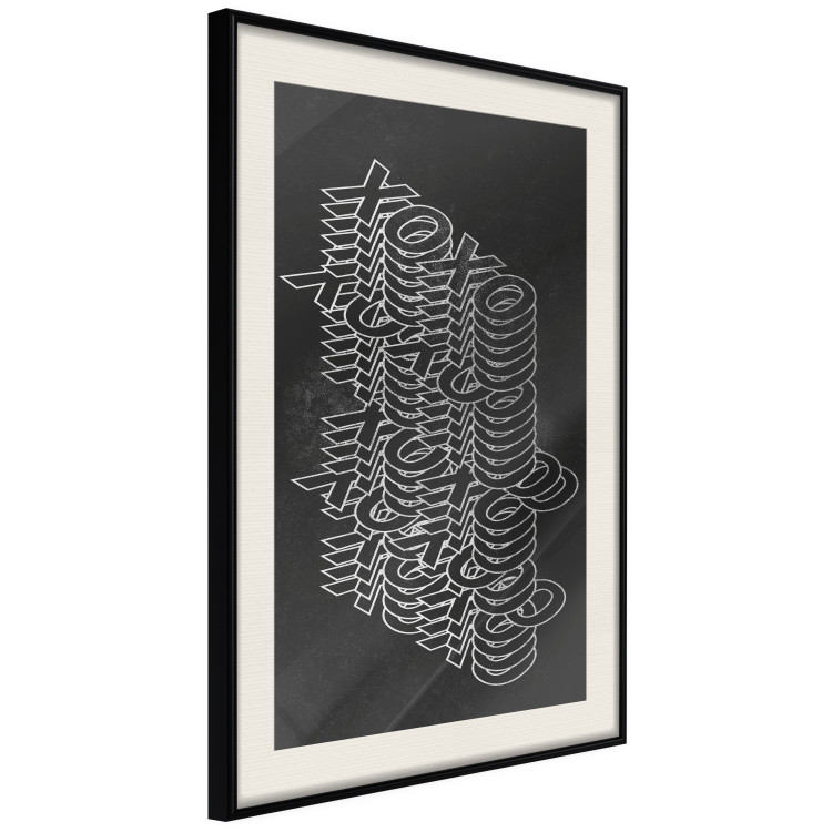Poster Geometric Greetings - abstract white text on a black background 135023 additionalImage 2