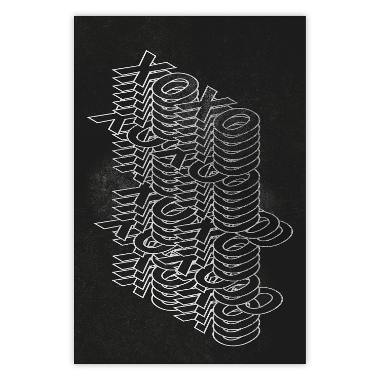 Poster Geometric Greetings - abstract white text on a black background 135023