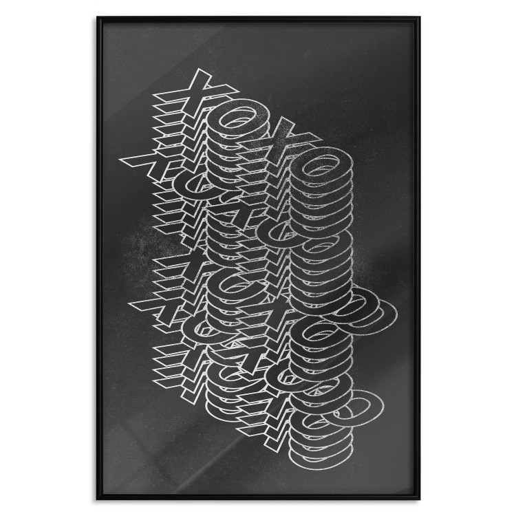 Poster Geometric Greetings - abstract white text on a black background 135023 additionalImage 16