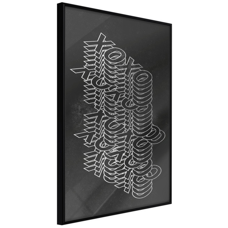Poster Geometric Greetings - abstract white text on a black background 135023 additionalImage 11