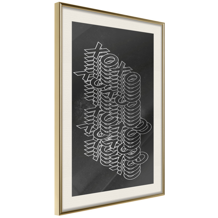 Poster Geometric Greetings - abstract white text on a black background 135023 additionalImage 3