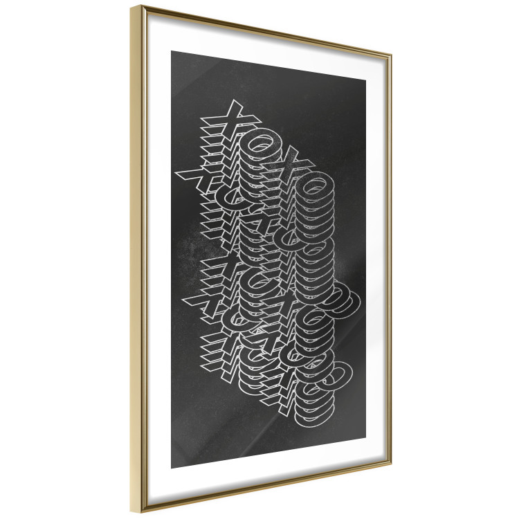 Poster Geometric Greetings - abstract white text on a black background 135023 additionalImage 9