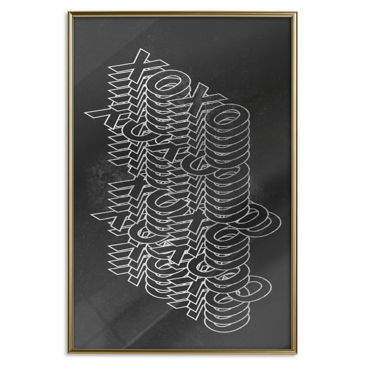 Poster Geometric Greetings - abstract white text on a black background 135023 additionalImage 21