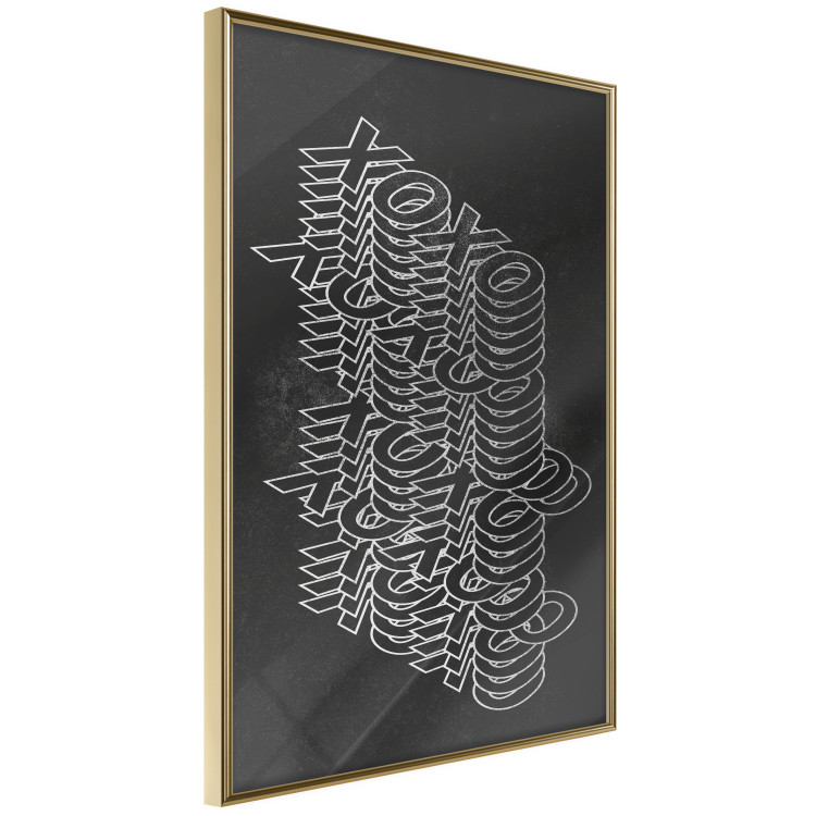 Poster Geometric Greetings - abstract white text on a black background 135023 additionalImage 12