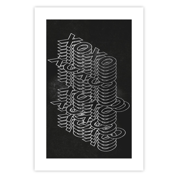 Poster Geometric Greetings - abstract white text on a black background 135023 additionalImage 25
