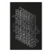 Poster Geometric Greetings - abstract white text on a black background 135023