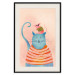 Poster Good Friends - funny blue cat and pink mouse on a light background 135723 additionalThumb 3