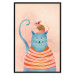 Poster Good Friends - funny blue cat and pink mouse on a light background 135723 additionalThumb 5