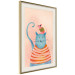 Poster Good Friends - funny blue cat and pink mouse on a light background 135723 additionalThumb 18
