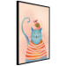 Poster Good Friends - funny blue cat and pink mouse on a light background 135723 additionalThumb 16