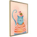 Poster Good Friends - funny blue cat and pink mouse on a light background 135723 additionalThumb 22