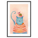 Poster Good Friends - funny blue cat and pink mouse on a light background 135723 additionalThumb 5