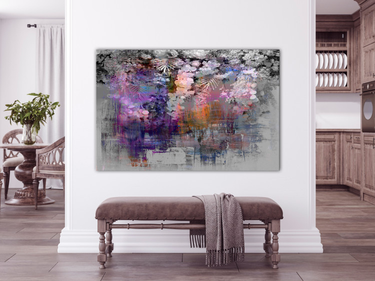 Canvas Print Modern garden - composition with flowers and abstract pattern 135823 additionalImage 3
