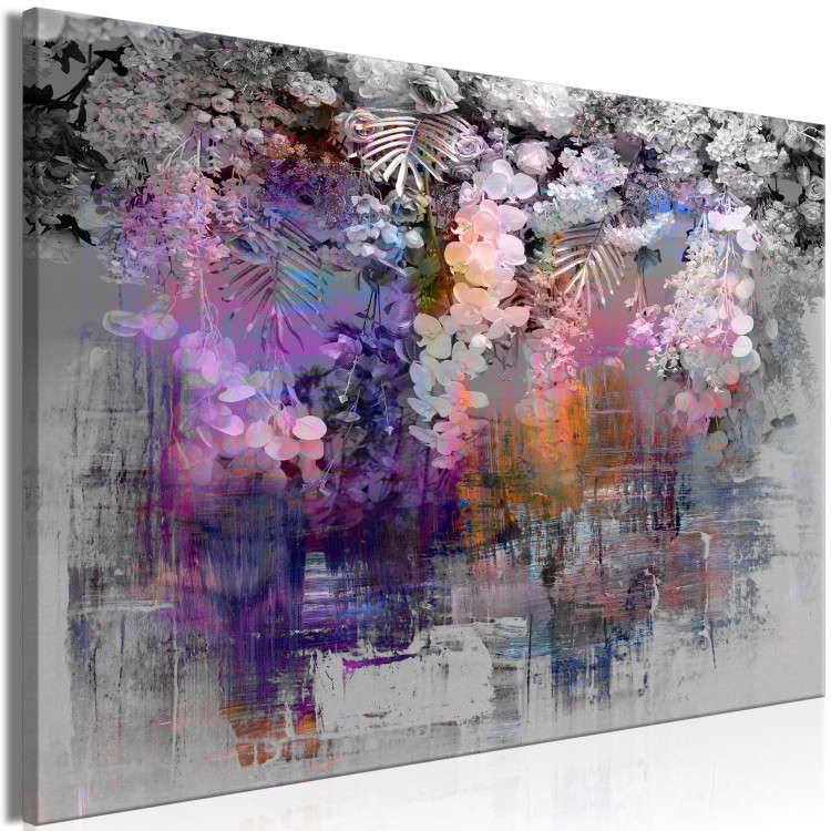 Canvas Print Modern garden - composition with flowers and abstract pattern 135823 additionalImage 2