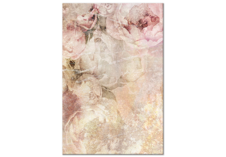 Canvas Art Print Summer peonies - a rustic floral composition 135923