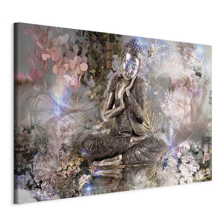 Canvas Art Print Prayer in the Garden (1-piece) Wide - Buddha in glamour style 136023 additionalImage 2