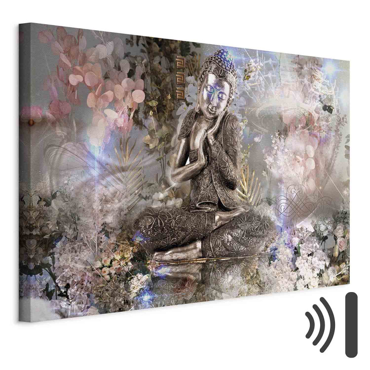 Canvas Art Print Prayer in the Garden (1-piece) Wide - Buddha in glamour style 136023 additionalImage 8