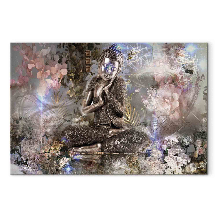 Canvas Art Print Prayer in the Garden (1-piece) Wide - Buddha in glamour style 136023 additionalImage 7