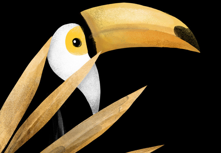 Canvas Gray Lemur and Toucan (4-piece) - animals amidst exotic leaves 138523 additionalImage 4