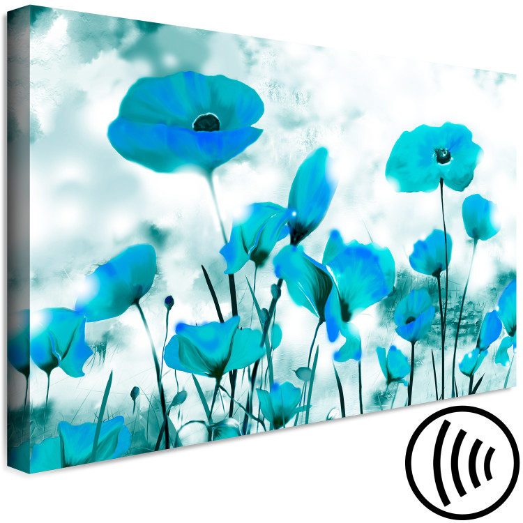 Canvas Print Emerald Poppies (1-piece) Wide - flowers under a blue sky 142323 additionalImage 6