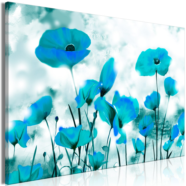 Canvas Print Emerald Poppies (1-piece) Wide - flowers under a blue sky 142323 additionalImage 2