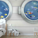 Photo Wallpaper Sailor's adventure - colourful fish and white ship motif for children 143223 additionalThumb 6