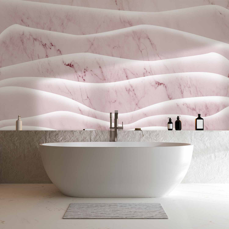 Wall Mural Pink mountains - abstraction with irregular waves with marble texture 143923 additionalImage 8