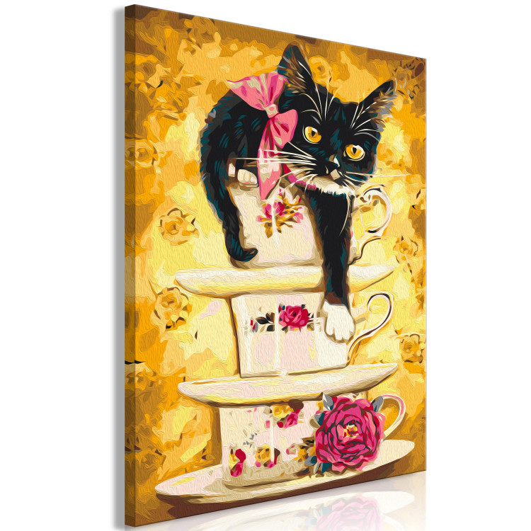 Paint by Number Kit Tea Kitten - Tea Cups With Flowers and Rose 144523 additionalImage 5