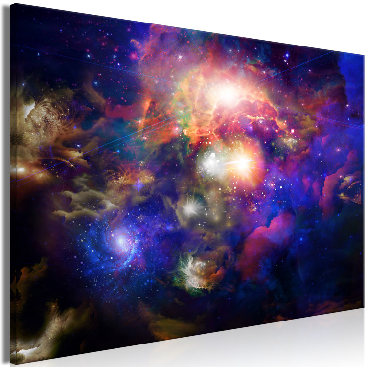Canvas Print Luminous Planets (1-piece) - colorful landscape amidst starlight 145123 additionalImage 2