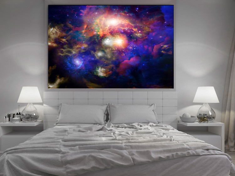 Canvas Print Luminous Planets (1-piece) - colorful landscape amidst starlight 145123 additionalImage 3