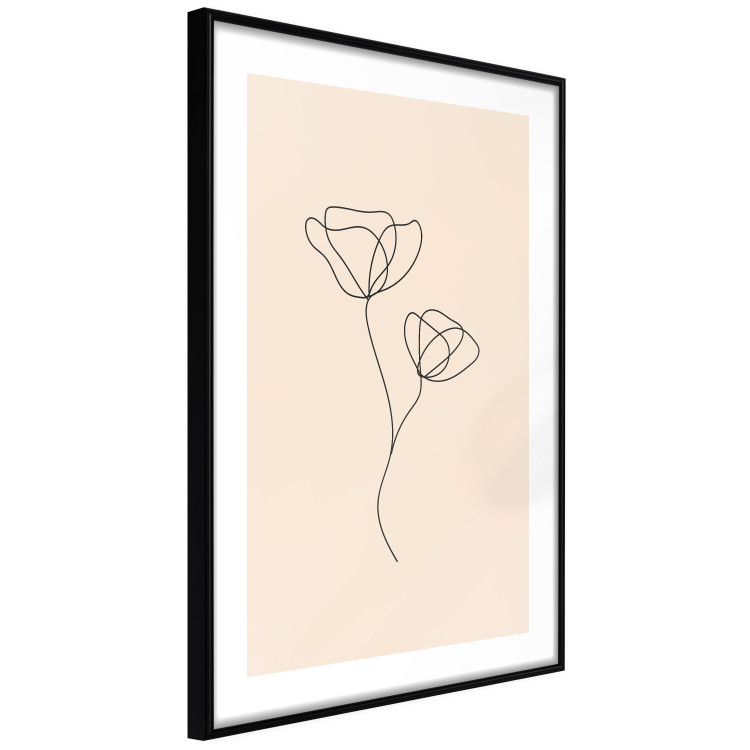 Wall Poster Linear Flower - Delicate Minimalist Composition on a Beige Background 146323 additionalImage 5