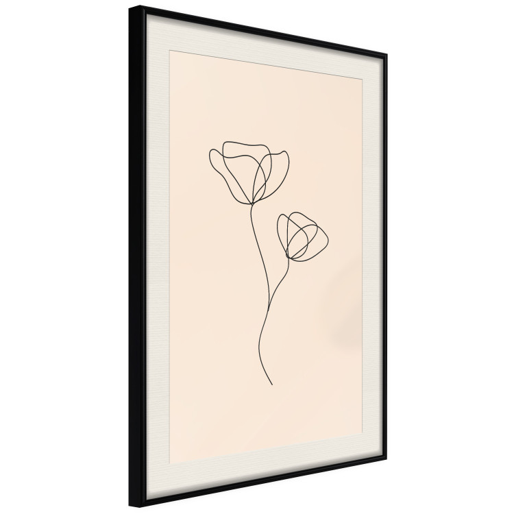 Wall Poster Linear Flower - Delicate Minimalist Composition on a Beige Background 146323 additionalImage 9