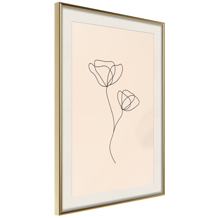 Wall Poster Linear Flower - Delicate Minimalist Composition on a Beige Background 146323 additionalImage 12