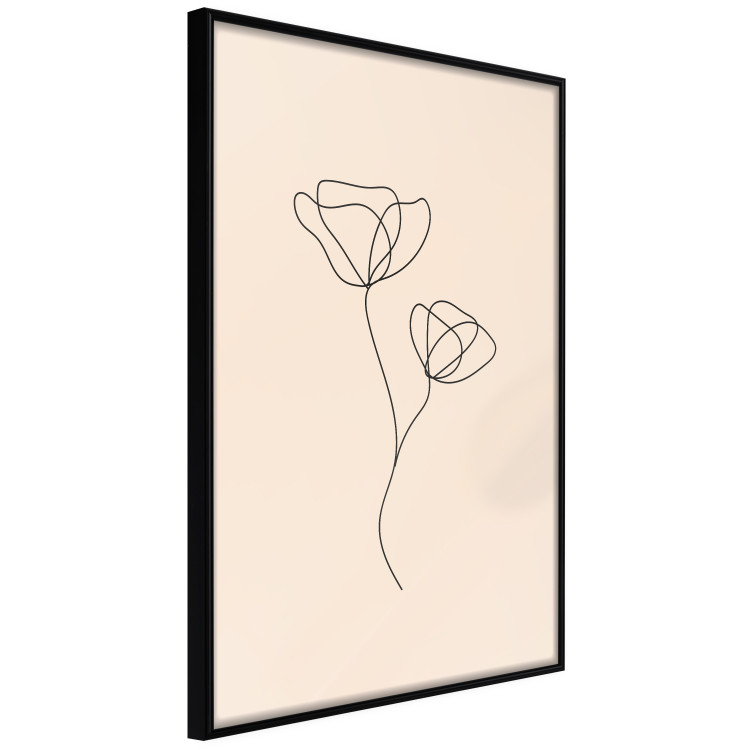 Wall Poster Linear Flower - Delicate Minimalist Composition on a Beige Background 146323 additionalImage 8