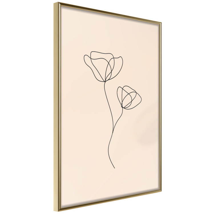 Wall Poster Linear Flower - Delicate Minimalist Composition on a Beige Background 146323 additionalImage 7