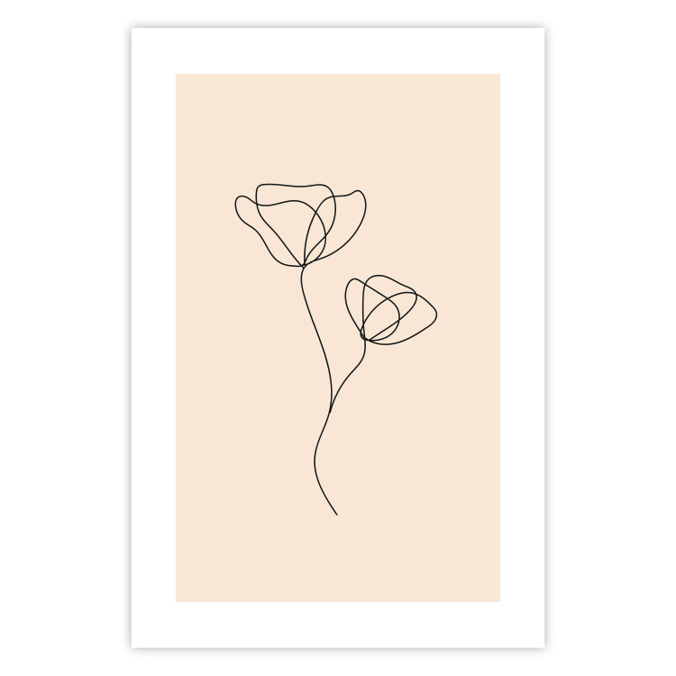 Wall Poster Linear Flower - Delicate Minimalist Composition on a Beige Background 146323 additionalImage 19