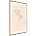 Wall Poster Linear Flower - Delicate Minimalist Composition on a Beige Background 146323 additionalThumb 2