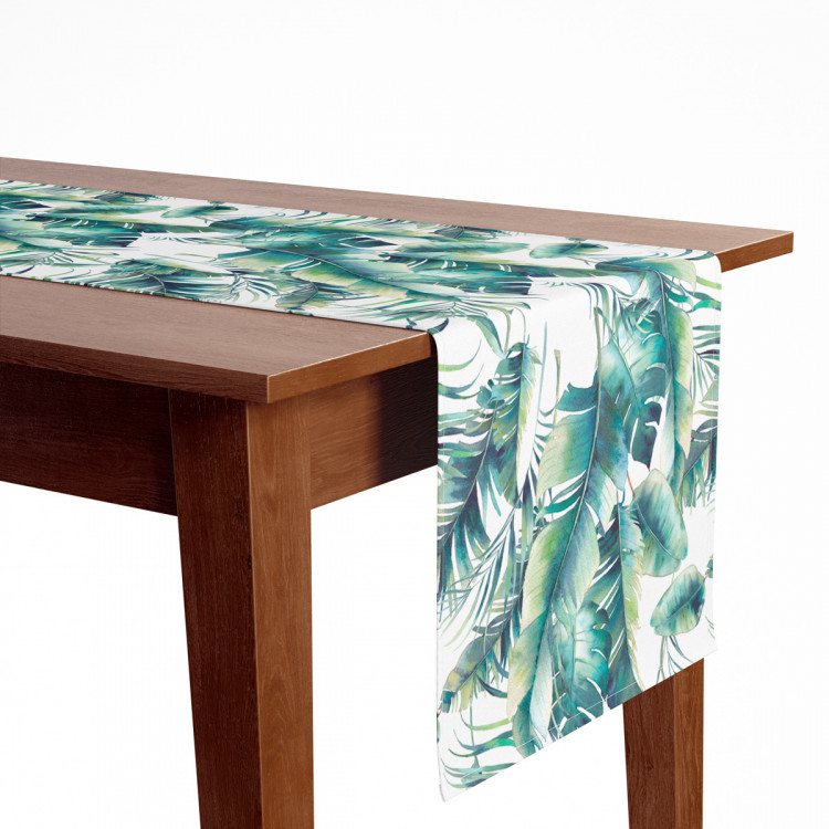 Table Runner Light leaves - tropical flora in watercolour style on white background 147223 additionalImage 5