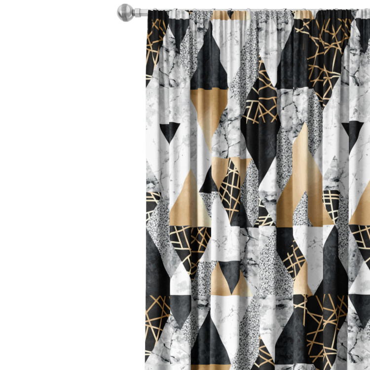 Decorative Curtain Elegenat geometry - a minimalist design with imitation marble and gold 147323 additionalImage 3