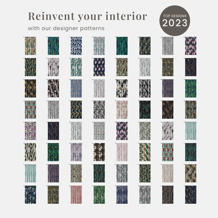 Decorative Curtain Elegenat geometry - a minimalist design with imitation marble and gold 147323 additionalImage 9