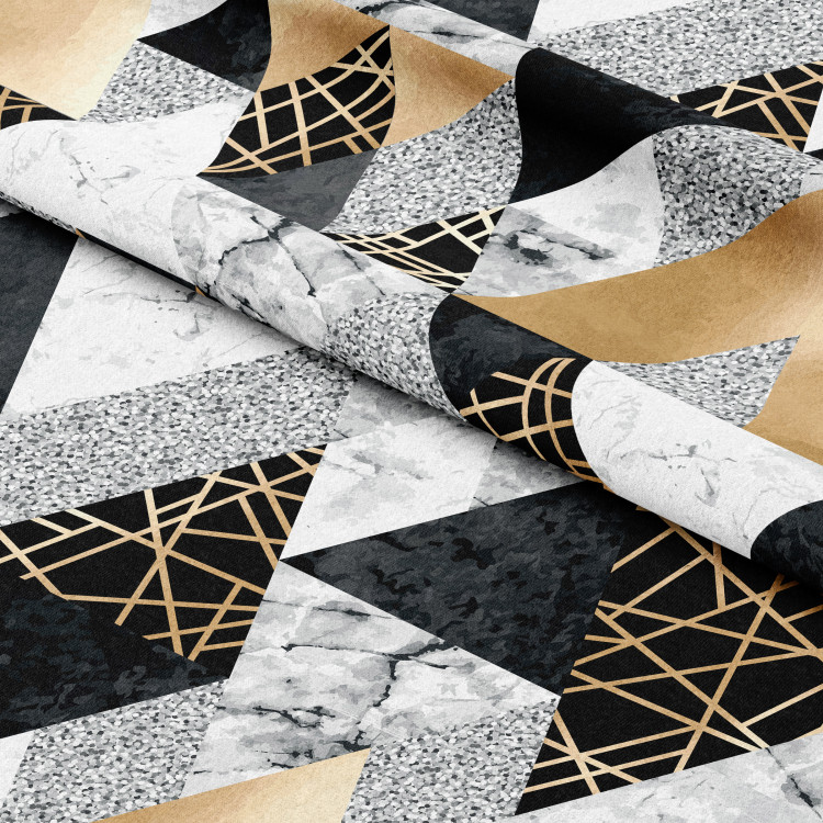 Decorative Curtain Elegenat geometry - a minimalist design with imitation marble and gold 147323 additionalImage 2