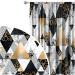 Decorative Curtain Elegenat geometry - a minimalist design with imitation marble and gold 147323
