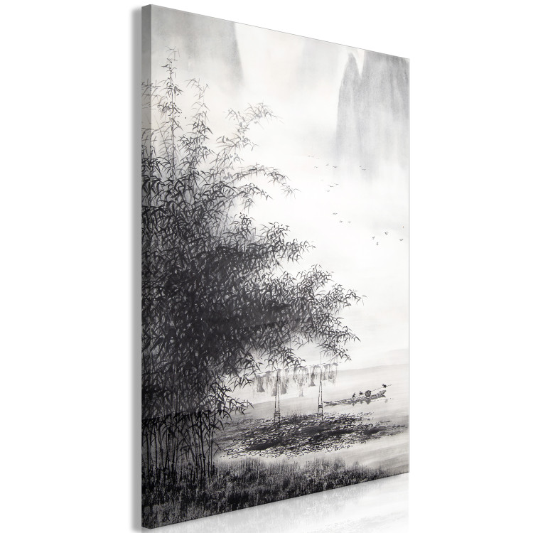 Canvas Art Print Chinese Painting - Traditional Landscape Painted With Black Ink 149823 additionalImage 2