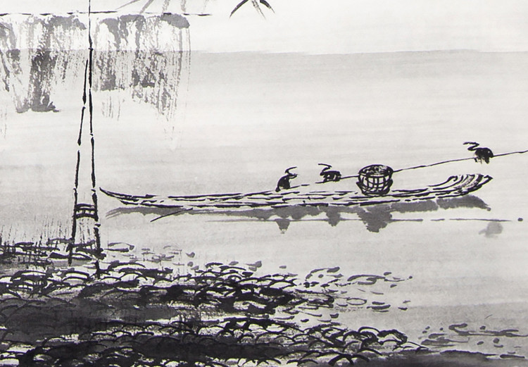 Canvas Art Print Chinese Painting - Traditional Landscape Painted With Black Ink 149823 additionalImage 4