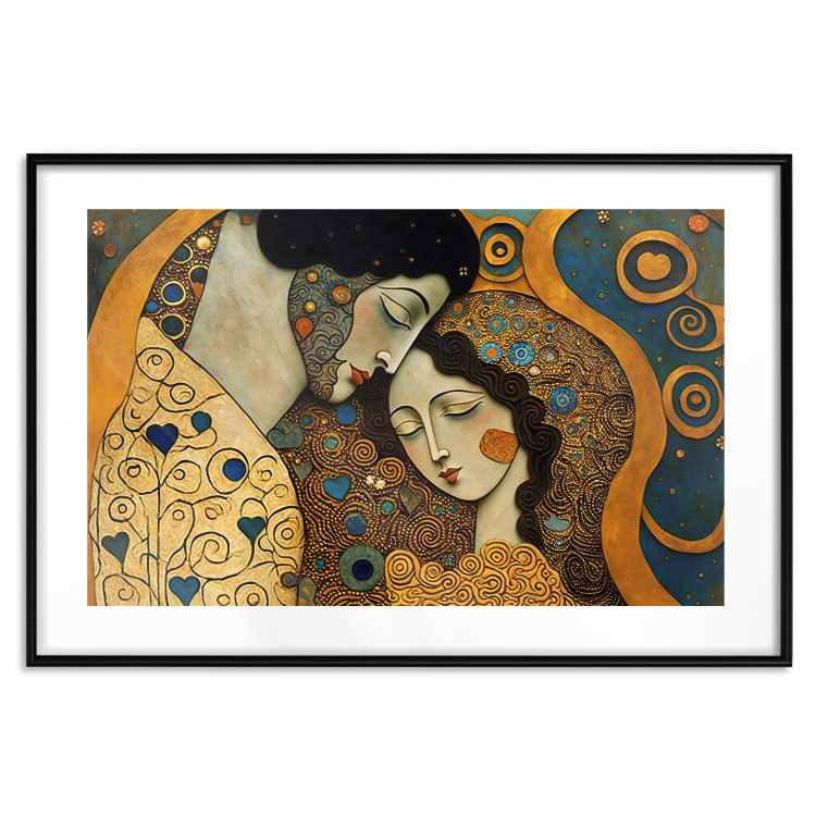 Wall Poster Couple in Embrace - A Mosaic Portrait Inspired by the Style of Gustav Klimt 151123 additionalImage 15