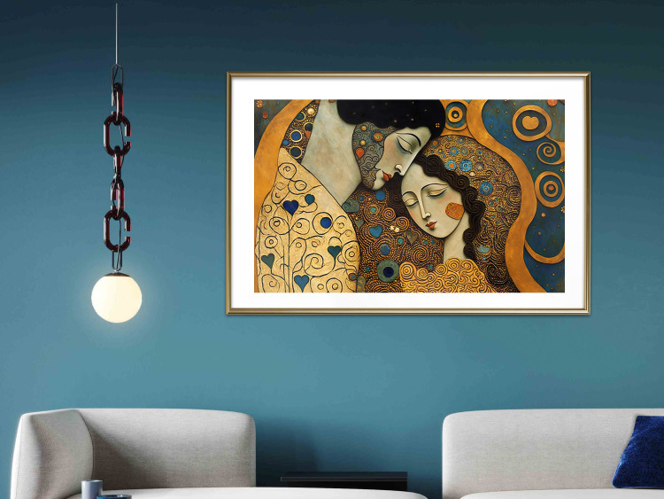 Wall Poster Couple in Embrace - A Mosaic Portrait Inspired by the Style of Gustav Klimt 151123 additionalImage 14